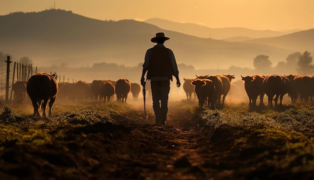 Farmer with Cows